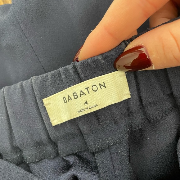 Navy Babaton dress pant with stripe - Picture 2 of 8